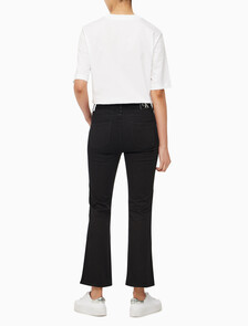 Buy 여성 하이라이즈 바디슬림 부츠핏 앵클 블랙 데님 in color WASHED BLACK LOGO LACE