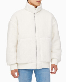 Buy 남성 리버서블 쉐르파 봄버 in color WHITE