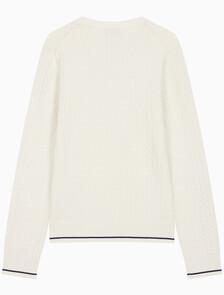 Buy 여성 우븐라벨 케이블 가디건 in color TOFU