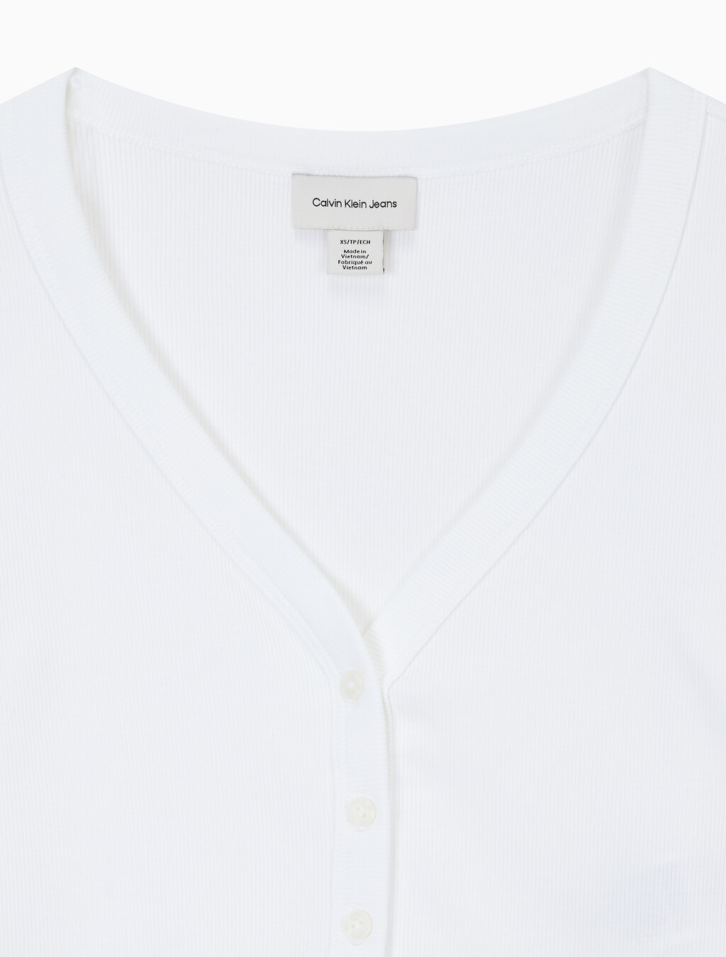 Buy 여성 우븐라벨 베이비립 가디건 in color BRIGHT WHITE