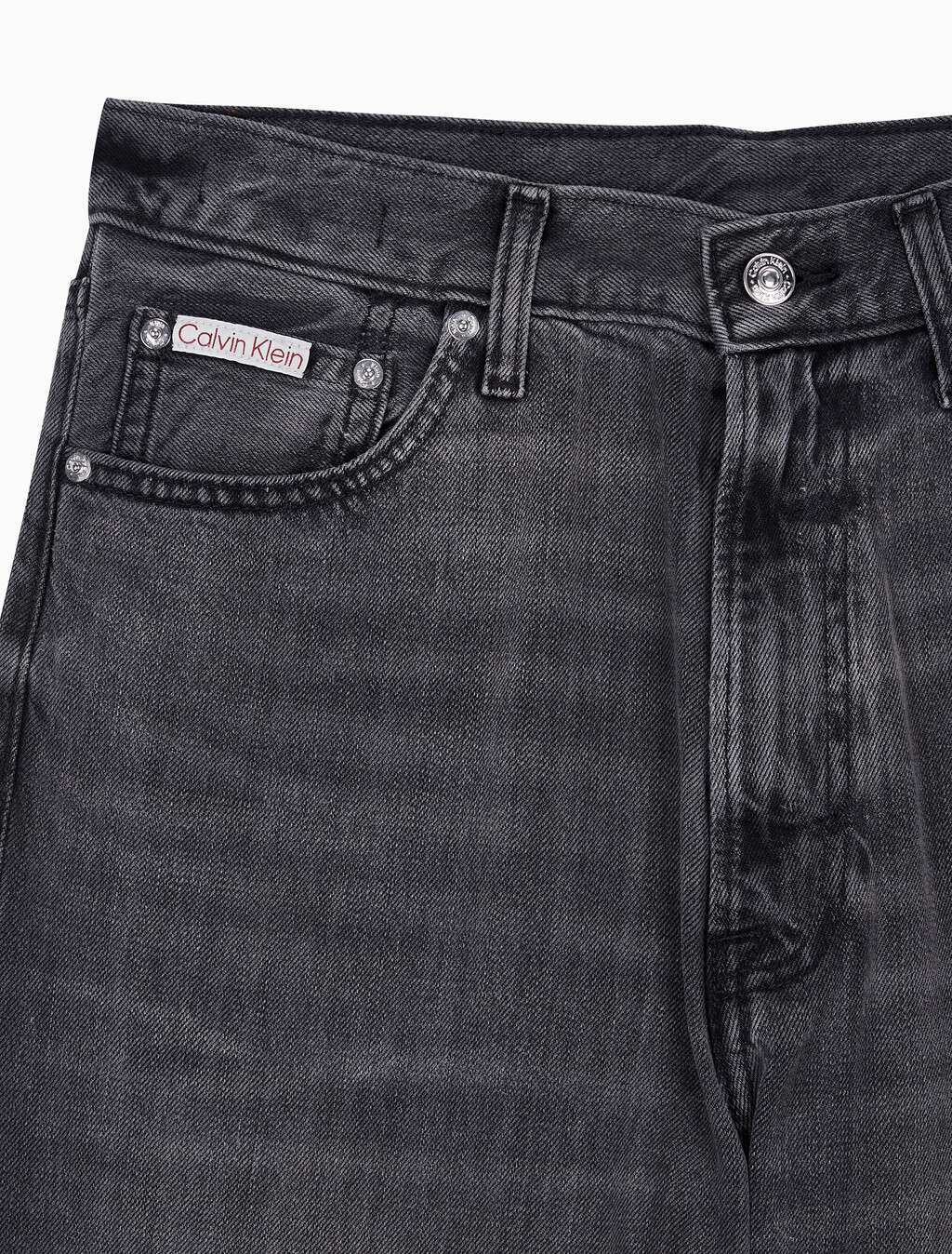 Buy 남성 배기핏 차콜 블랙 텐셀 데님 in color CHARCOAL ASH