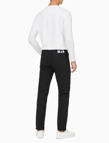 Buy 남성 슬림핏 린스 블랙 데님 in color WASHED BLACK LOGO LACE