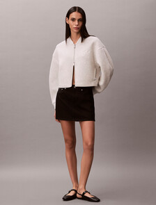 Buy 여성 크롭 스포티 스쿠바 봄버 자켓 in color VANILLA HEATHER