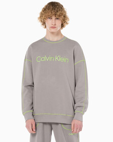 Buy 남성 퓨쳐쉬프트 라운지 롱 슬리브 탑 in color SATELLITE/GREEN FLASH