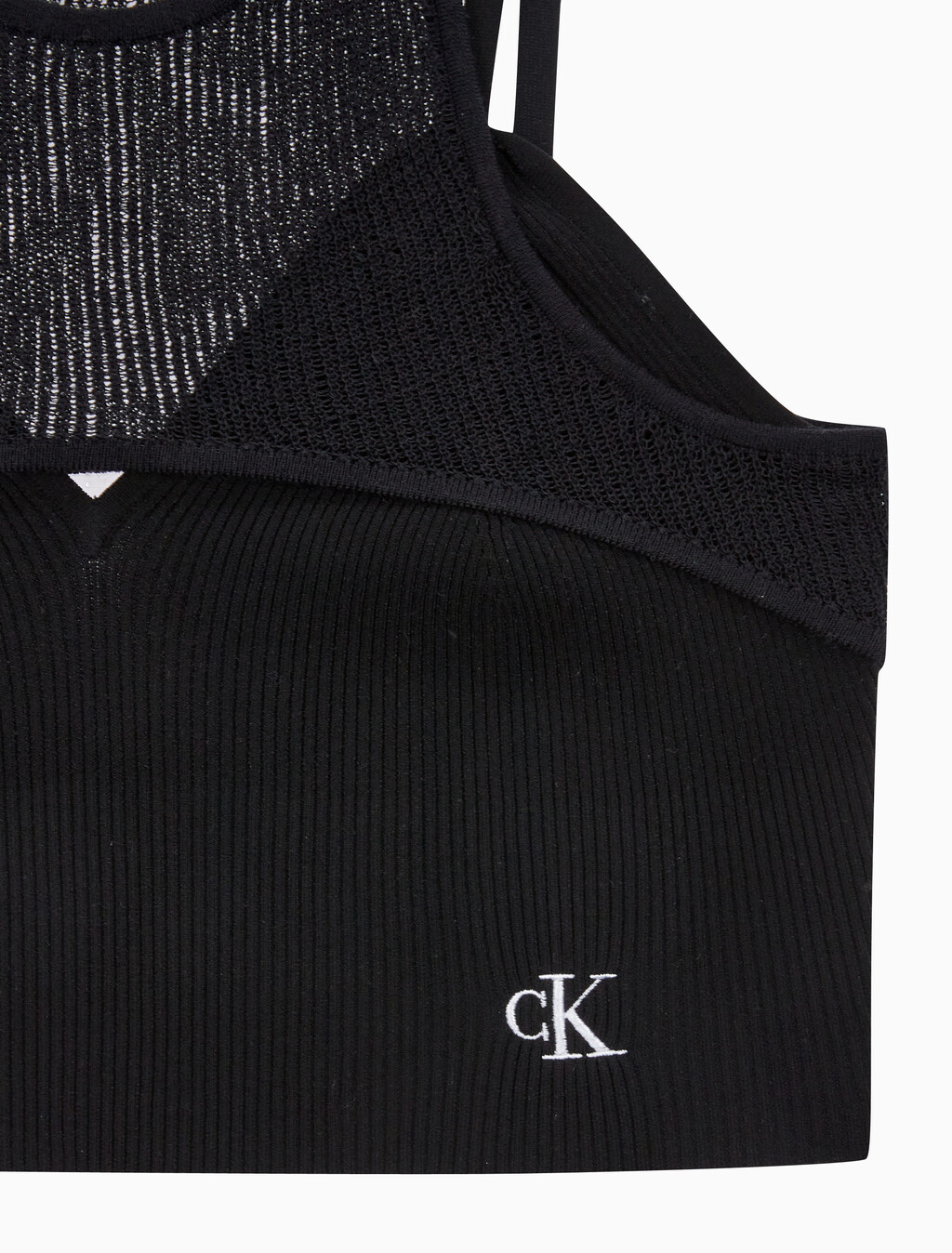 Buy 여성 플레이온 레이어 니트 탱크 in color CK BLACK