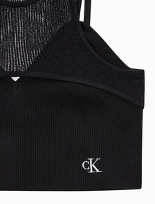 Buy 여성 플레이온 레이어 니트 탱크 in color CK BLACK