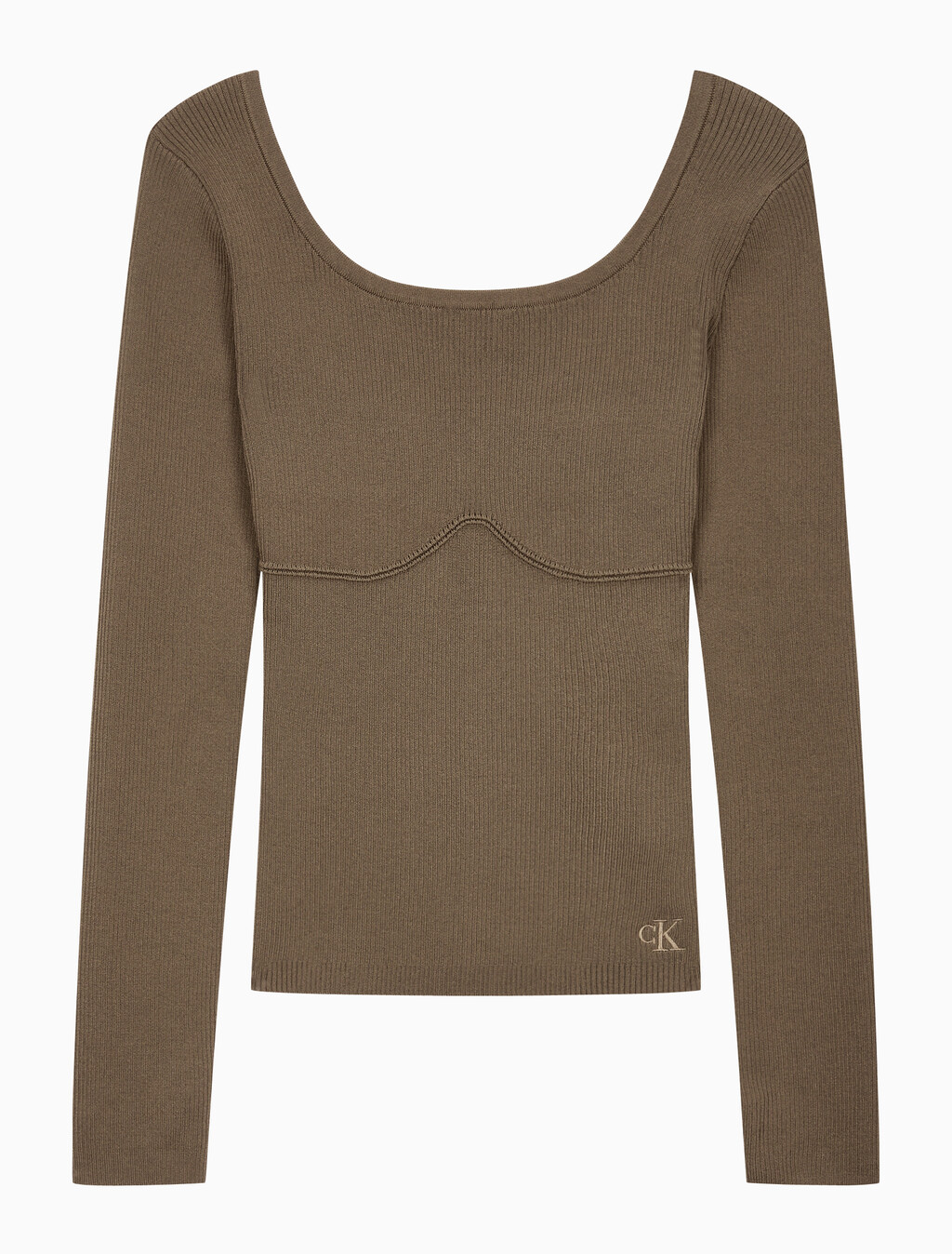 Buy 여성 립 스웨터 in color BROWN