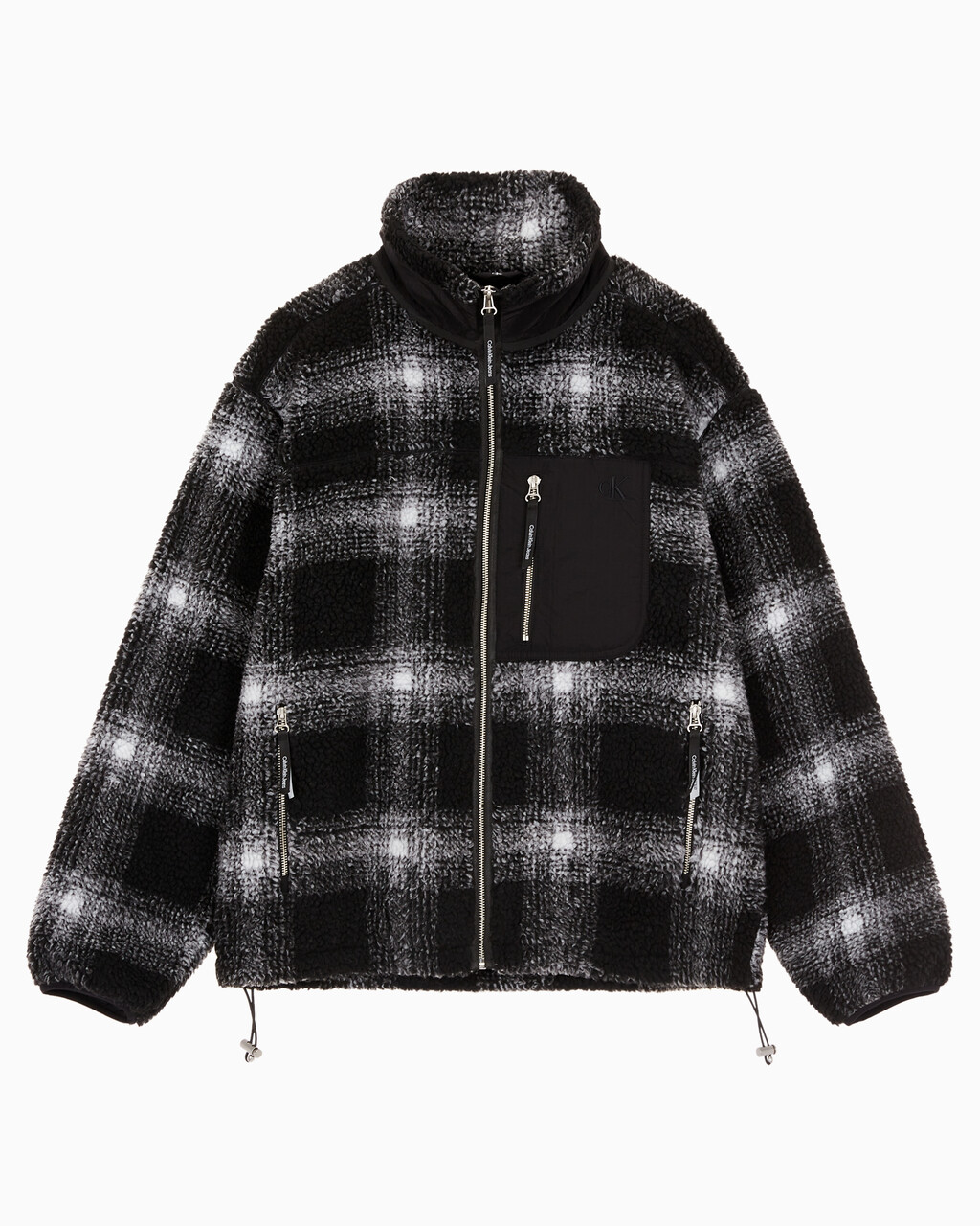 Buy 남성 셰도우 플래드 쉐르파 자켓 in color CK BLACK