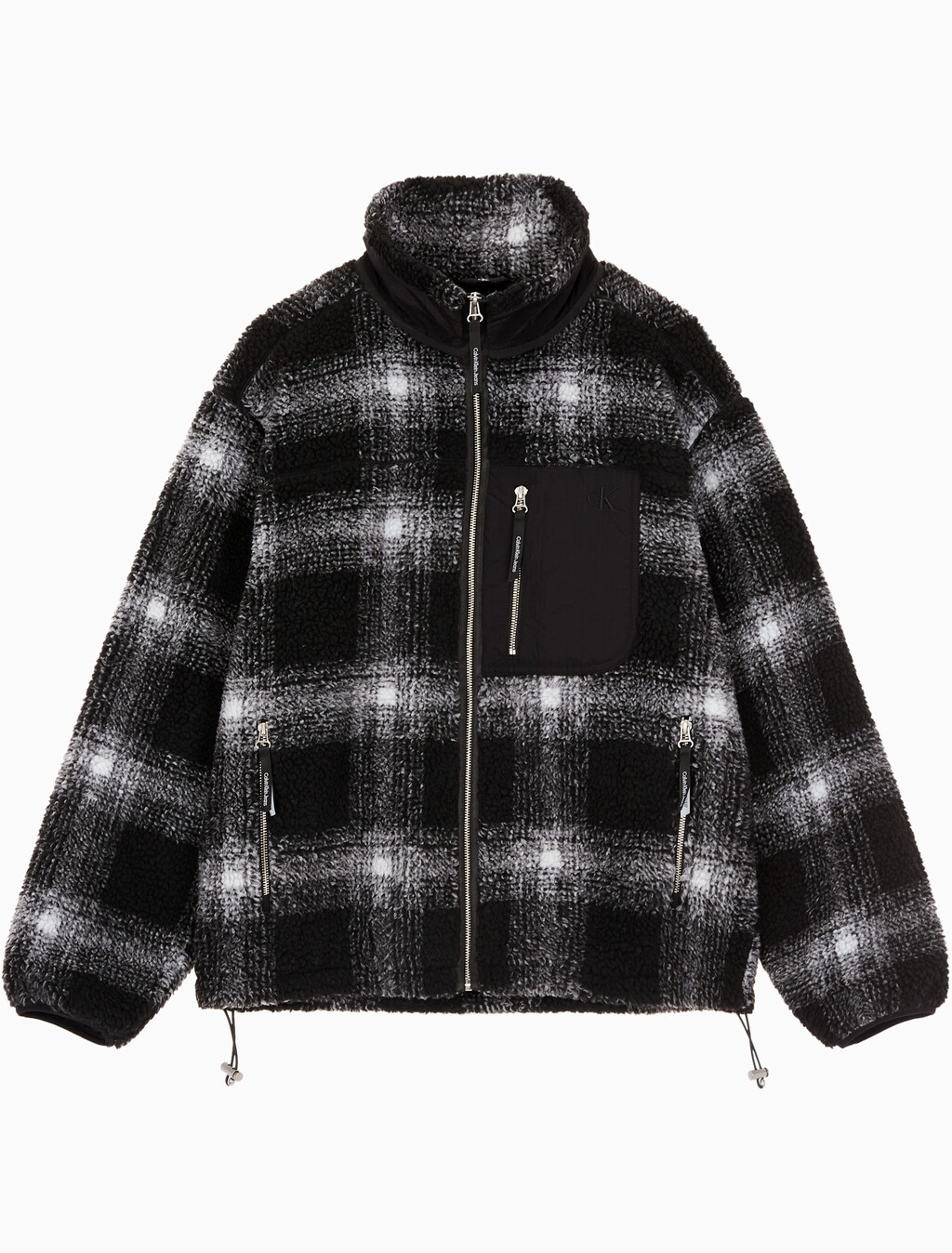 Buy 남성 셰도우 플래드 쉐르파 자켓 in color CK BLACK