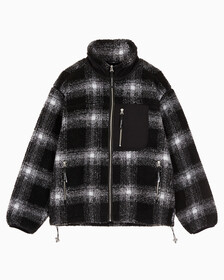 Buy 남성 셰도우 플래드 쉐르파 자켓 in color CK BLACK