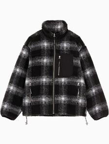 Buy 남성 셰도우 플래드 쉐르파 자켓 in color CK BLACK