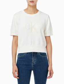 Buy 여성 청키 코튼 그래픽 풀오버 in color ANCIENT WHITE