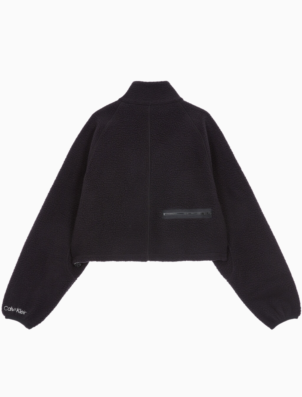 Buy 여성 릴랙스핏 쉐르파 크롭 풀오버 in color BLACK
