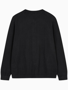 Buy 남성 릴렉스핏 크루넥 스웨터 가디건 in color CK BLACK