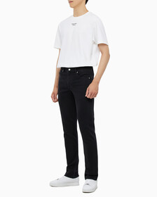 Buy 남성 바디핏 기모 블랙 데님 in color WASHED BLACK LOGO LACE