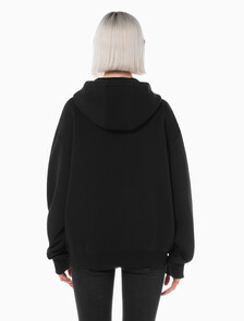 Buy 남녀공용 릴렉스핏 모노그램 집업 후디 in color CK BLACK