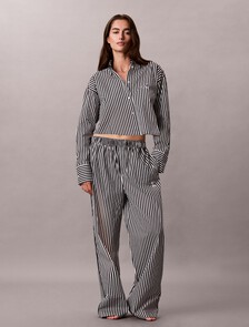 Buy 여성 코튼 포플린 팬츠 in color PENNY STRIPE+BLACK