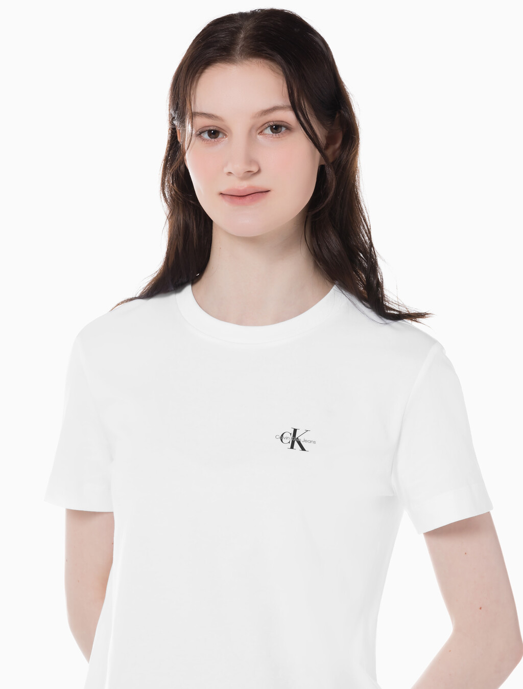Buy 여성 레귤러핏 모던로고 2PK 반팔 티셔츠 in color CK BLACK