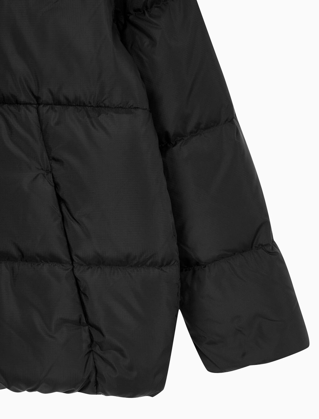 Buy 남성 글로시 후드 다운 푸퍼 in color CK BLACK