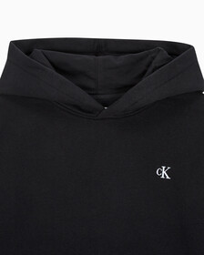 Buy 여성 릴렉스핏 CK 스몰 로고 기모 후디 in color BLACK BEAUTY