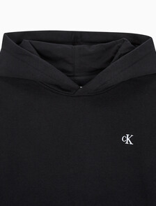 Buy 여성 릴렉스핏 CK 스몰 로고 기모 후디 in color BLACK BEAUTY