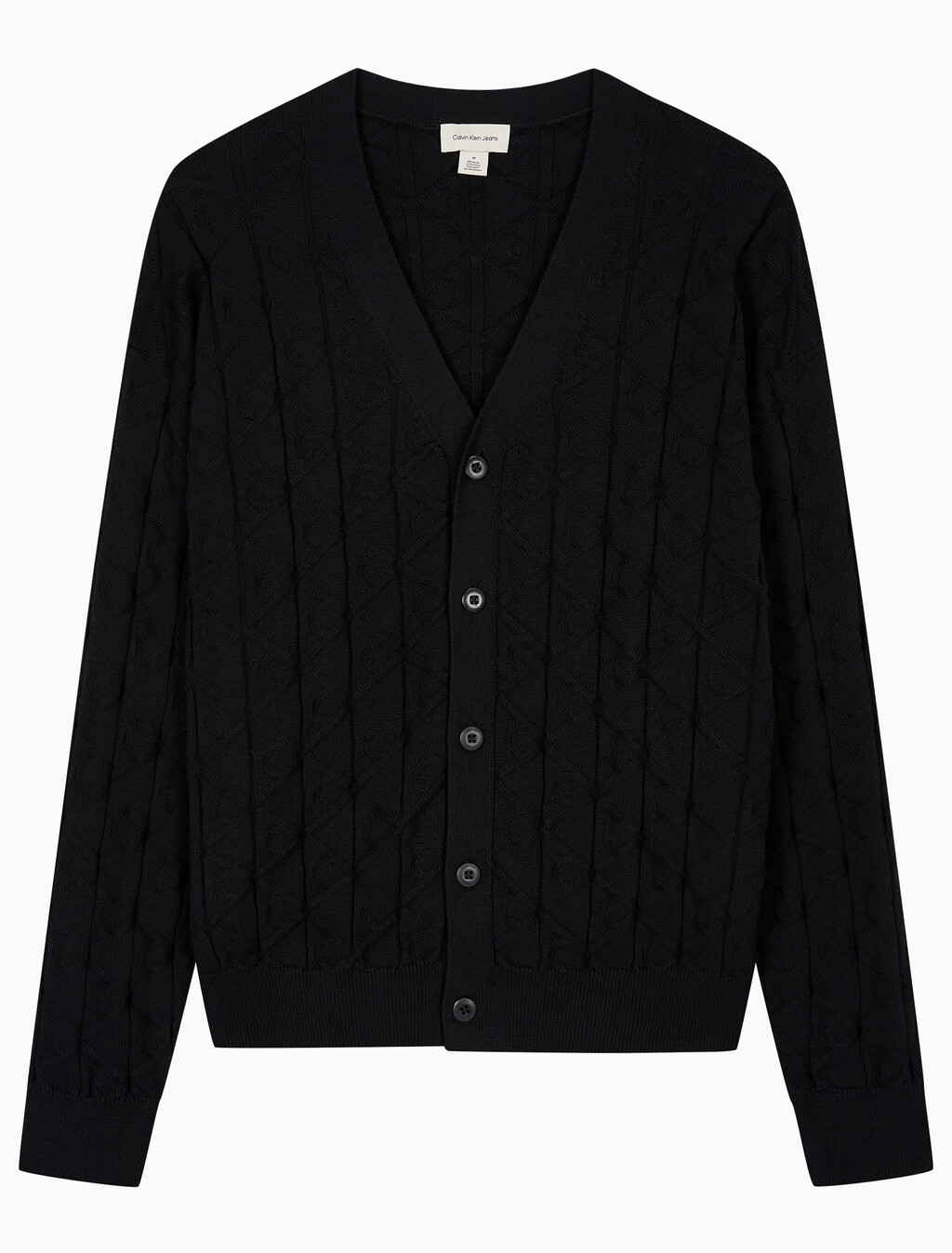 Buy 남성 이지 AOP 코튼 가디건 스웨터 in color BLACK