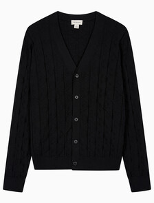 Buy 남성 이지 AOP 코튼 가디건 스웨터 in color BLACK