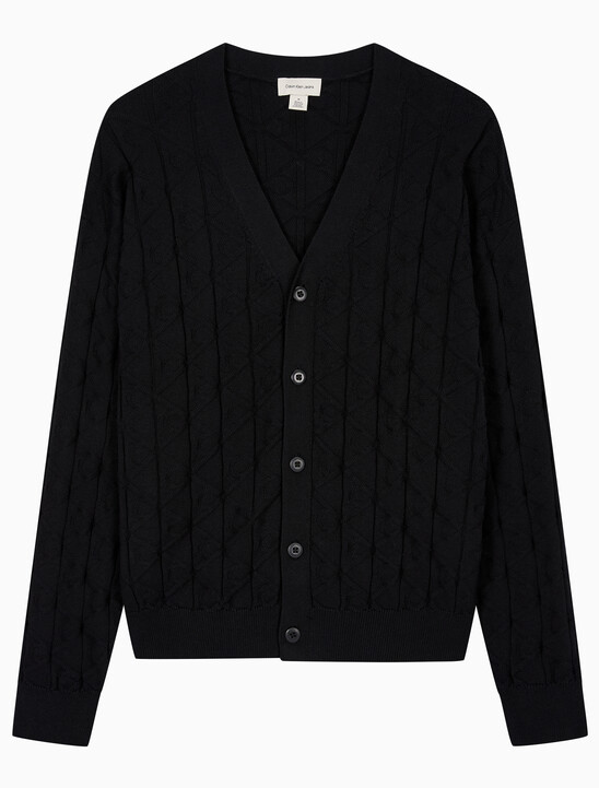 남성 이지 AOP 코튼 가디건 스웨터