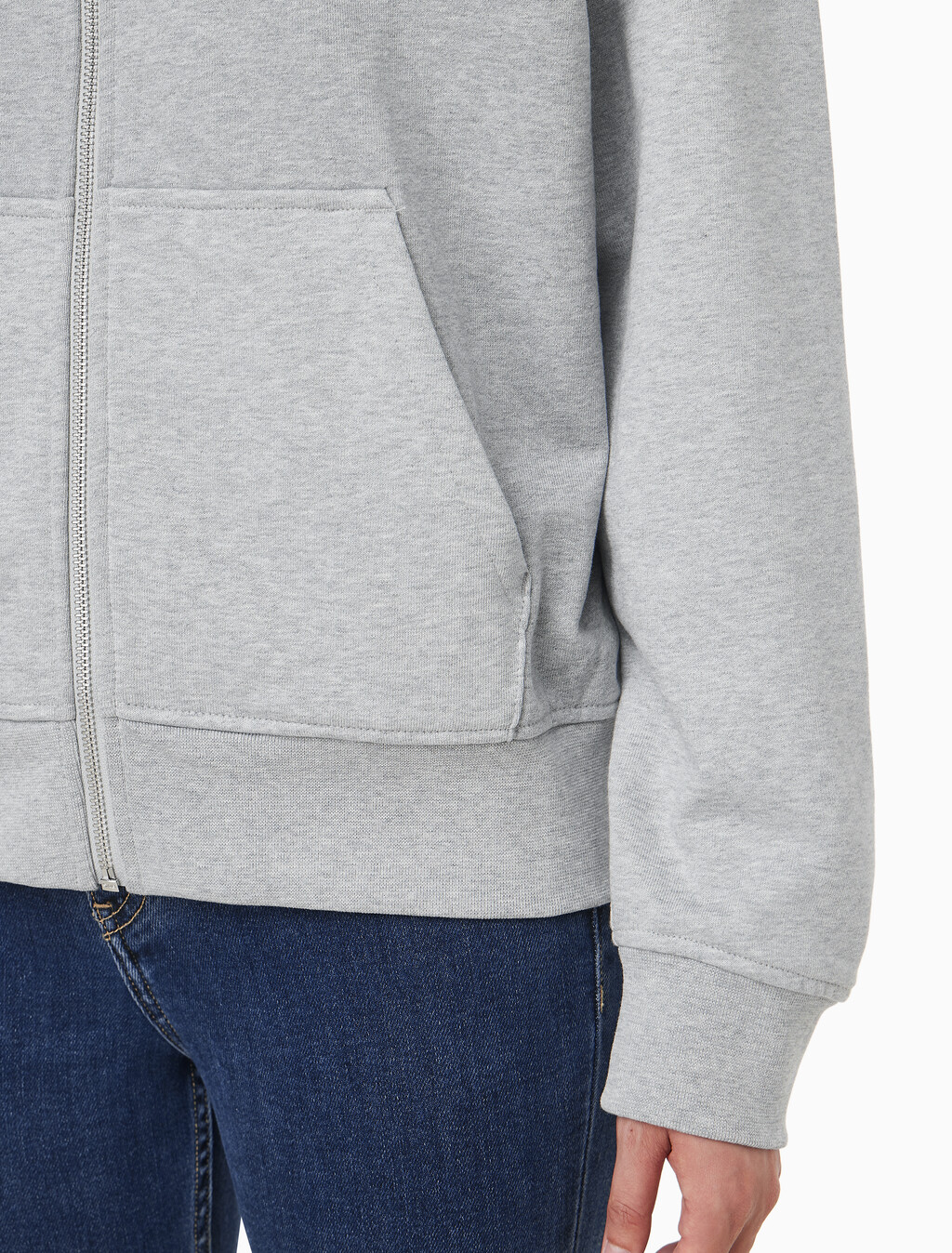 Buy 여성 아카이브 로고 프렌치 테리 풀집업 후디 in color Grey