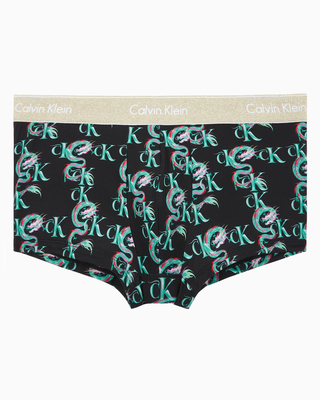Buy 남성 CNY 드래곤 로우라이즈 트렁크 in color BLACK/GREEN PRINT
