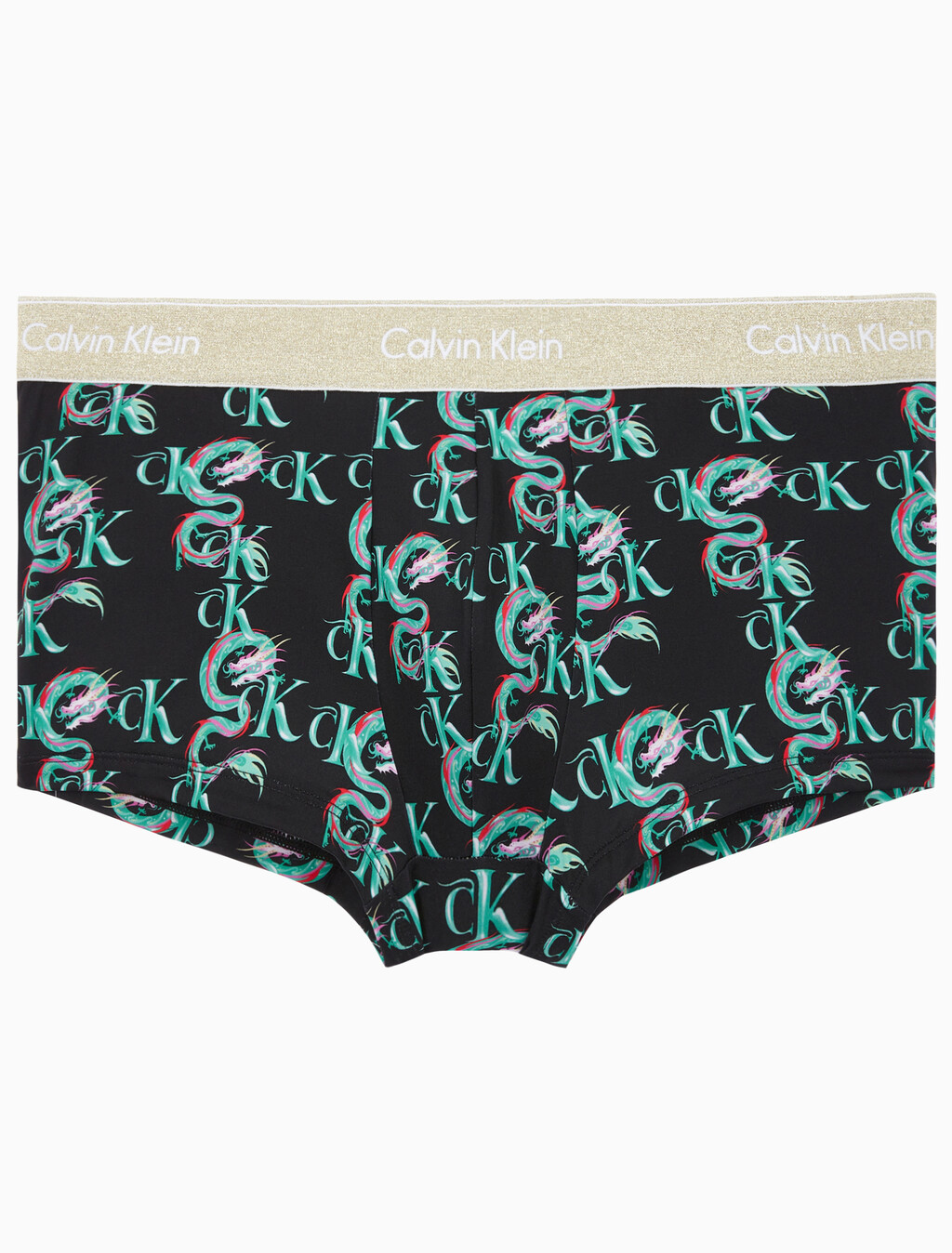 Buy 남성 CNY 드래곤 로우라이즈 드로즈 in color BLACK/GREEN PRINT