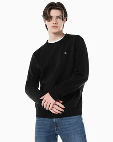 Buy 남성 레귤러핏 CK 뱃지 로고 기모 스웨트셔츠 in color CK BLACK