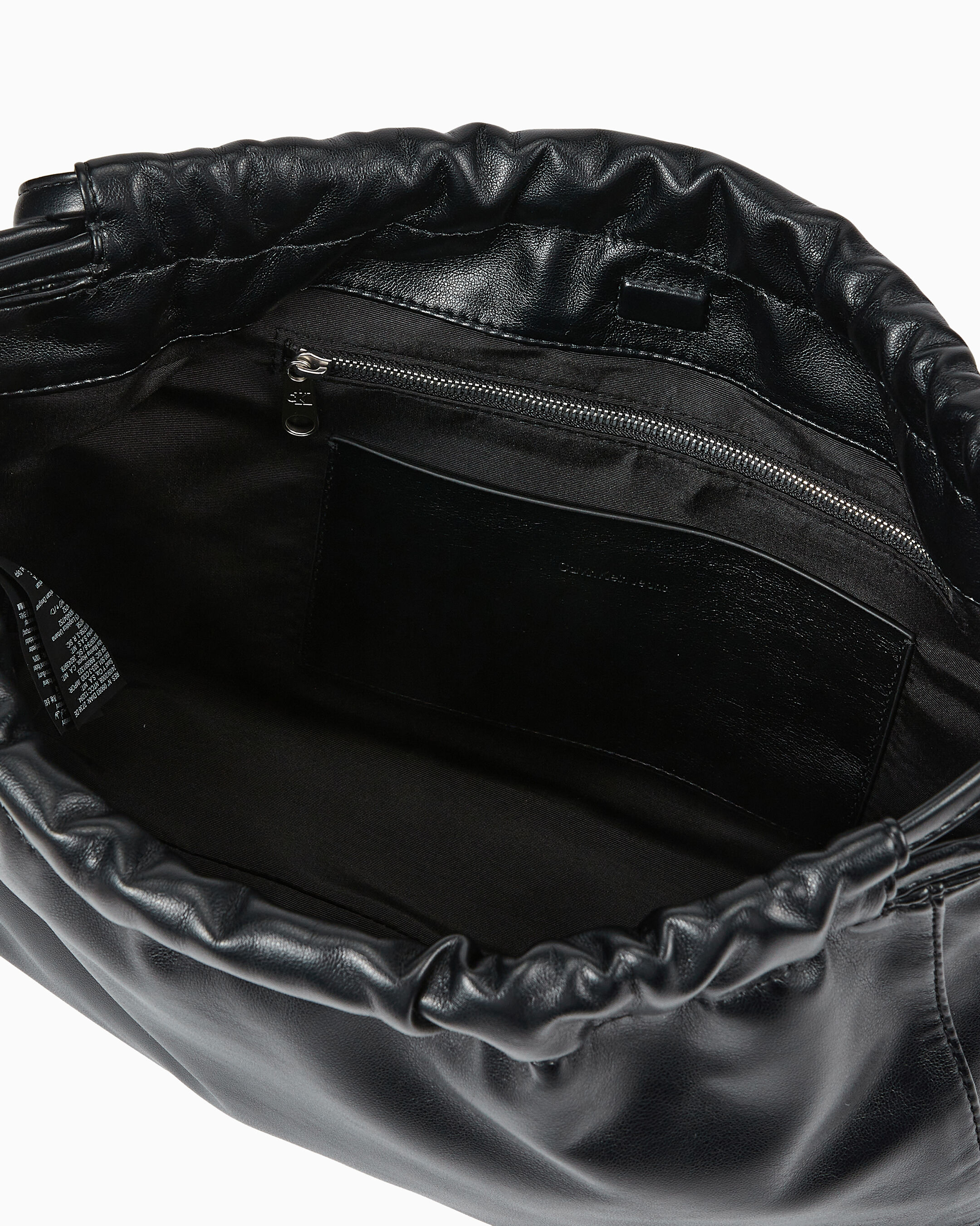 ハンドバッグ   Women's CKJ Drawstring Shoulder Bag Black 4K302 drawstring detail crossbody bag large capacity shoulder bag