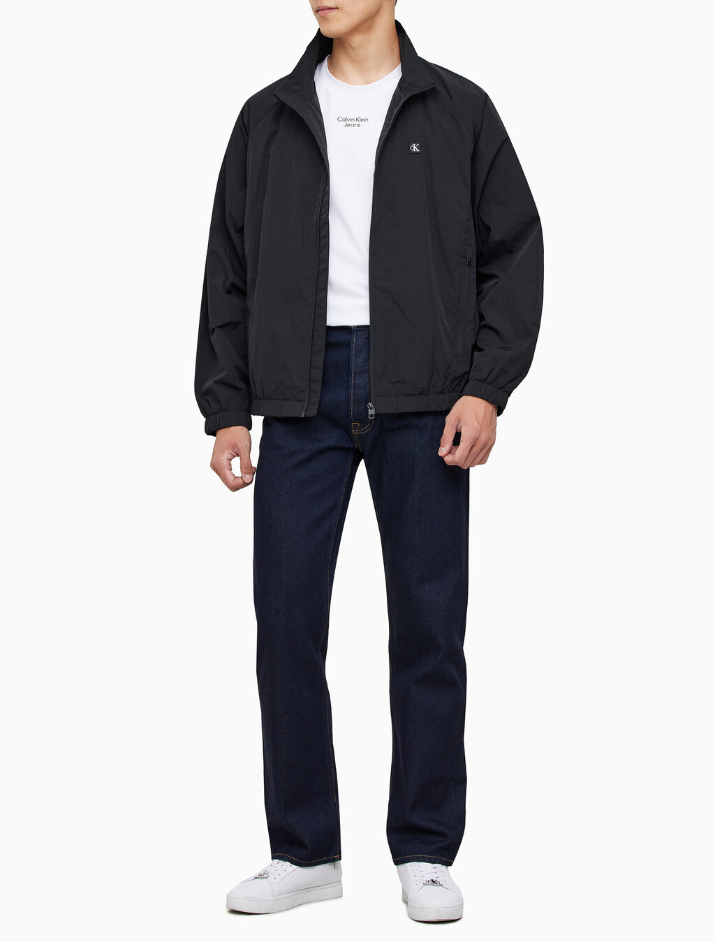 Buy 남성 에센셜 스텐드 넥 자켓 in color CK BLACK