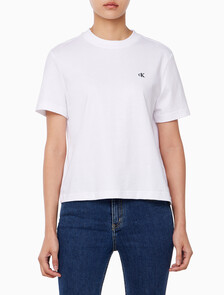 Buy 여성 아카이브 로고 크루넥 반팔 티셔츠 in color BRILLIANT WHITE