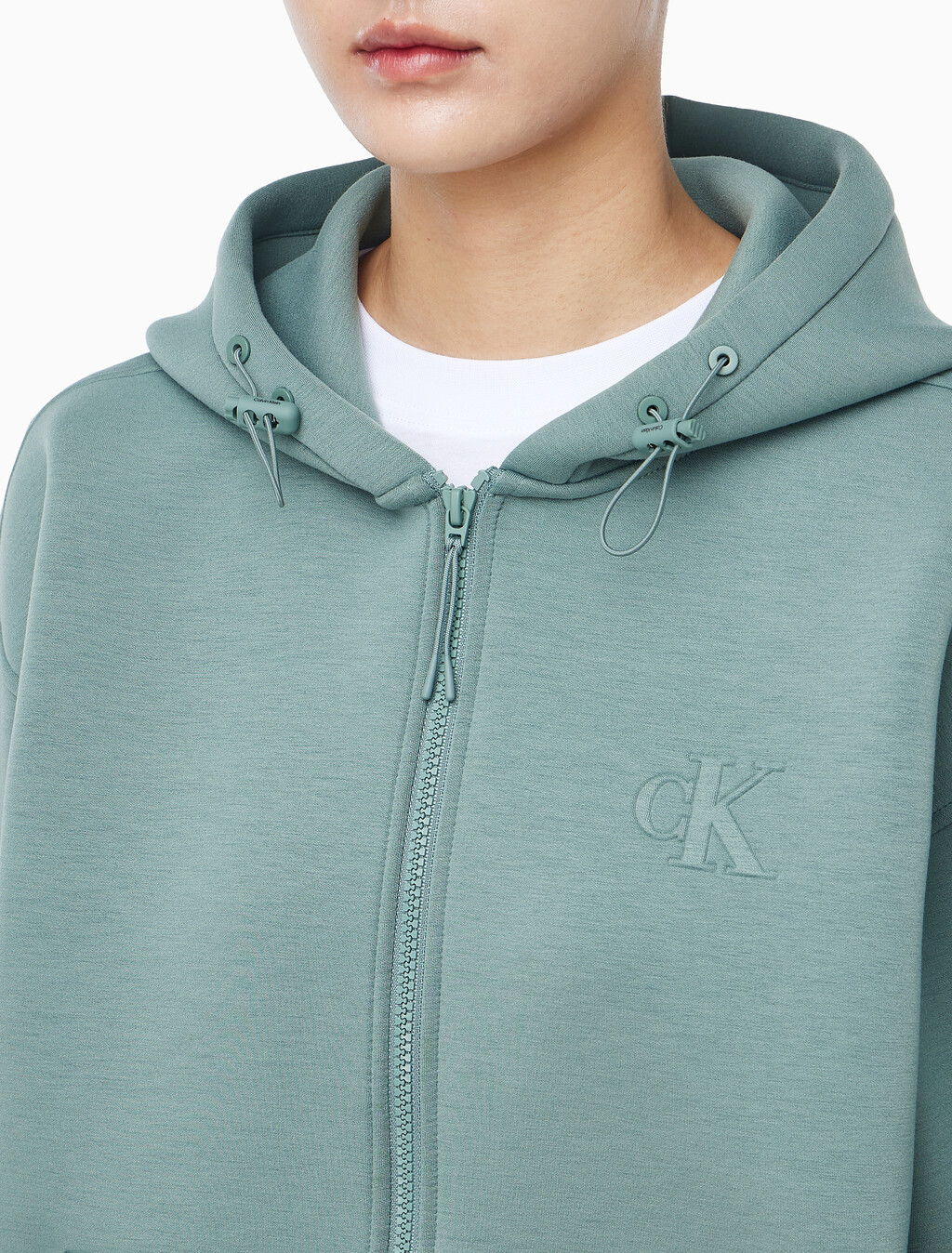 Buy 여성 크롭 오버사이즈 스웻셔츠 in color Mid Green