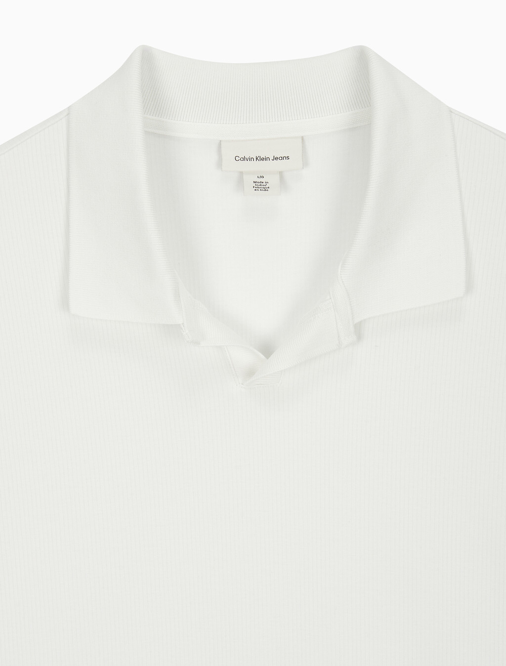 Buy 남성 드롭 니들 오픈 카라 폴로 반팔 티셔츠 in color BLANC DE BLANC