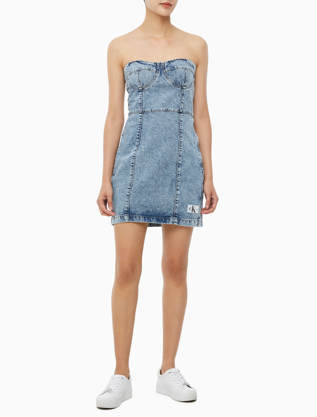 Buy 여성 코르셋 데님 드레스 in color CHALKY BLUE