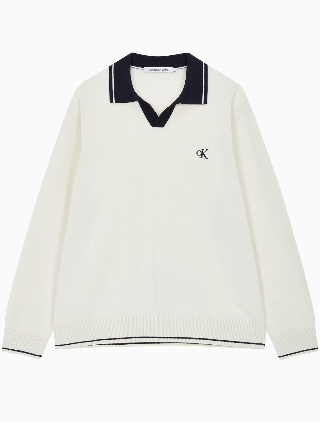 Buy 남성 오버사이즈 럭비카라 스웨터 in color WHITE