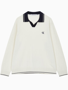 Buy 남성 오버사이즈 럭비카라 스웨터 in color WHITE