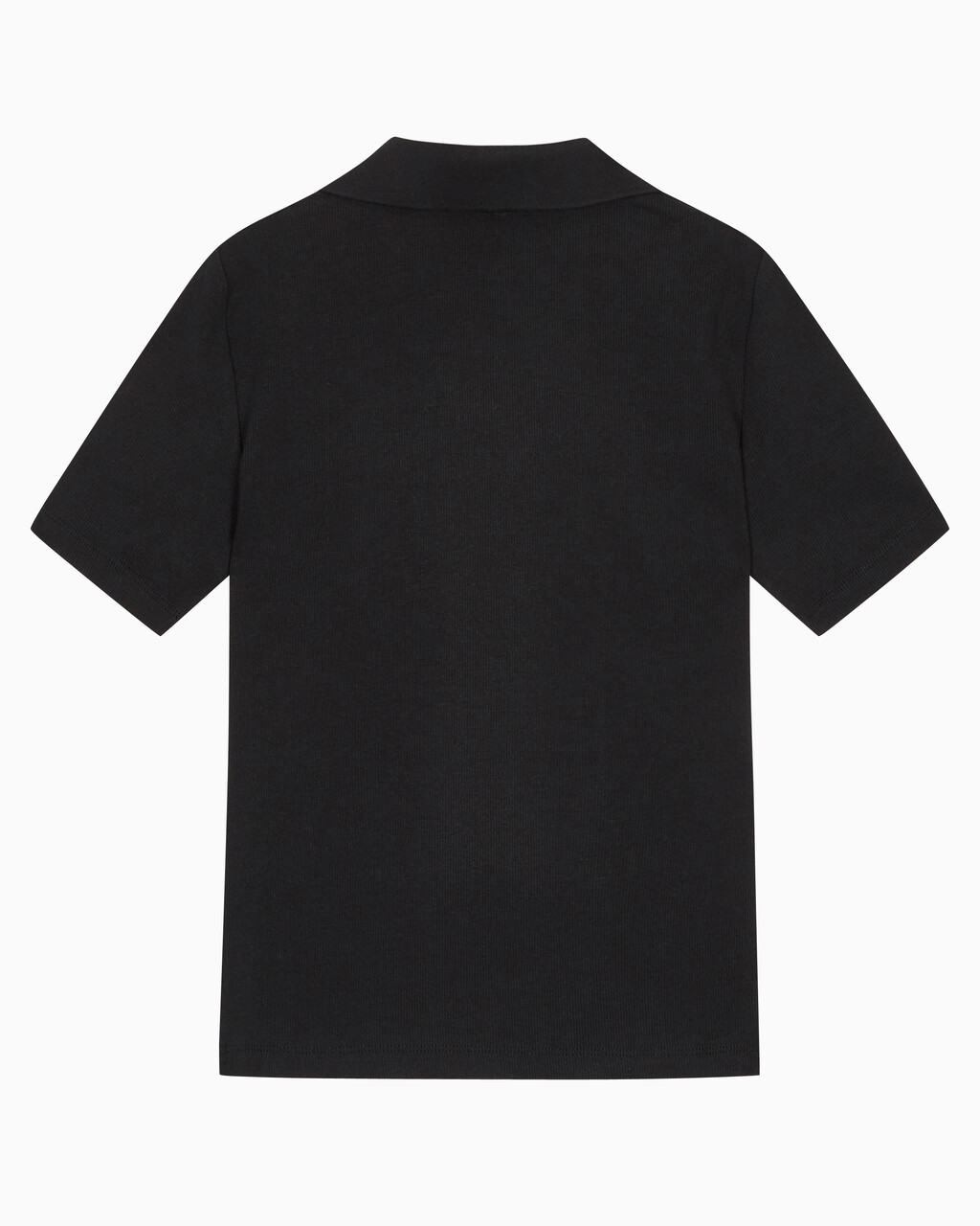 Buy 여성 슬림핏 립 브이넥 폴로 티셔츠 in color CK BLACK