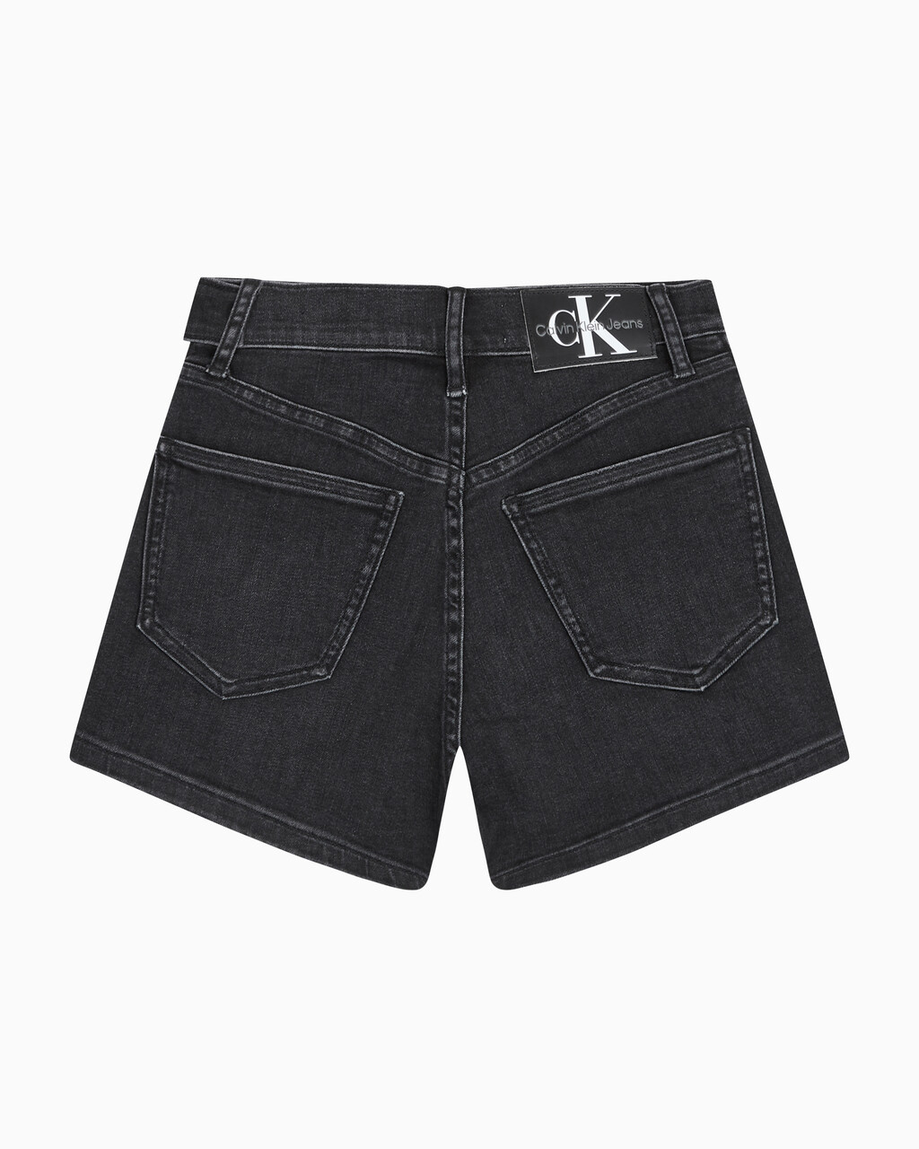 Buy 여성 하이라이즈 블랙 데님 쇼츠 in color WASHED BLACK LOGO LACE