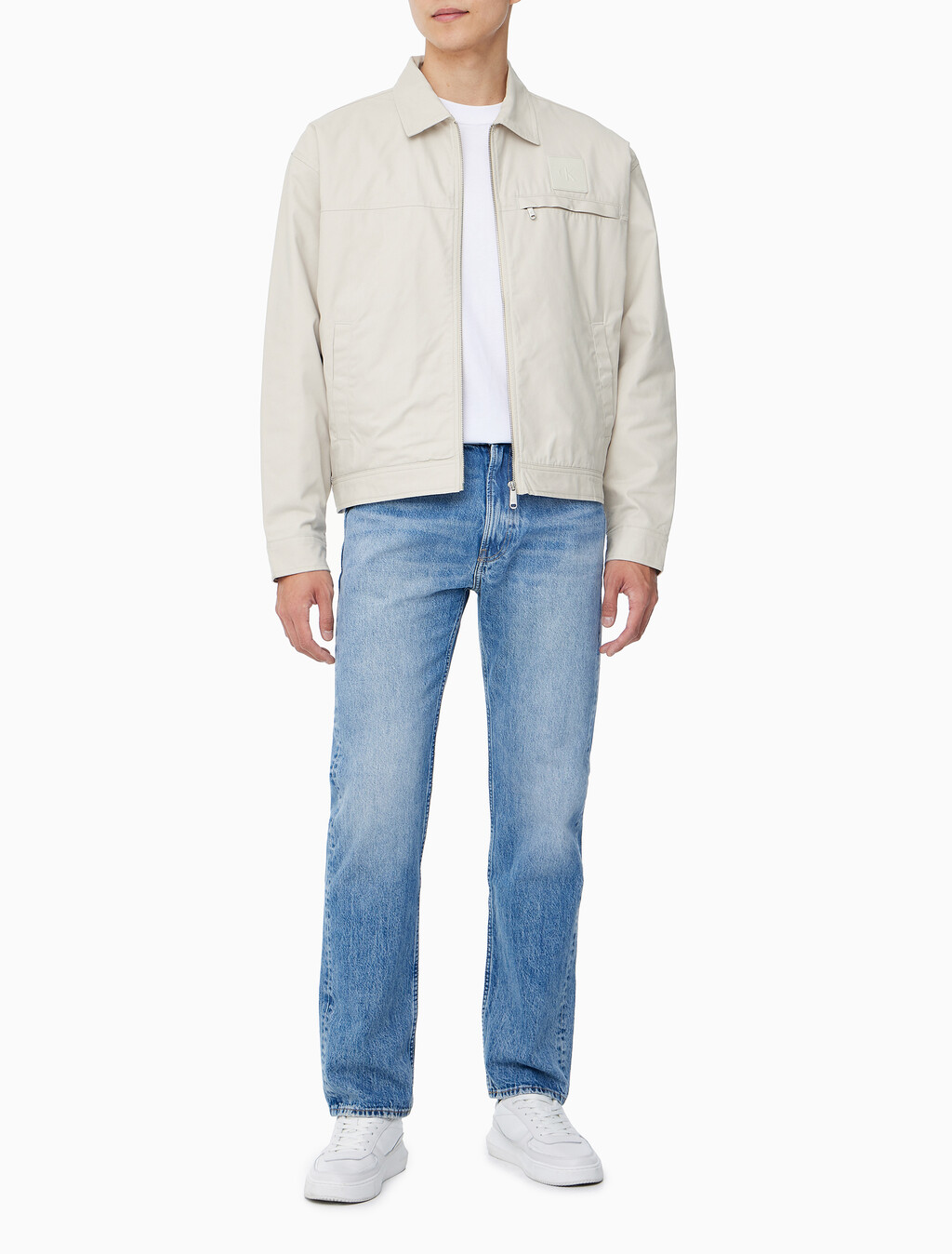 Buy 남성 릴렉스핏 지퍼 카라 자켓 in color LIGHT BEIGE