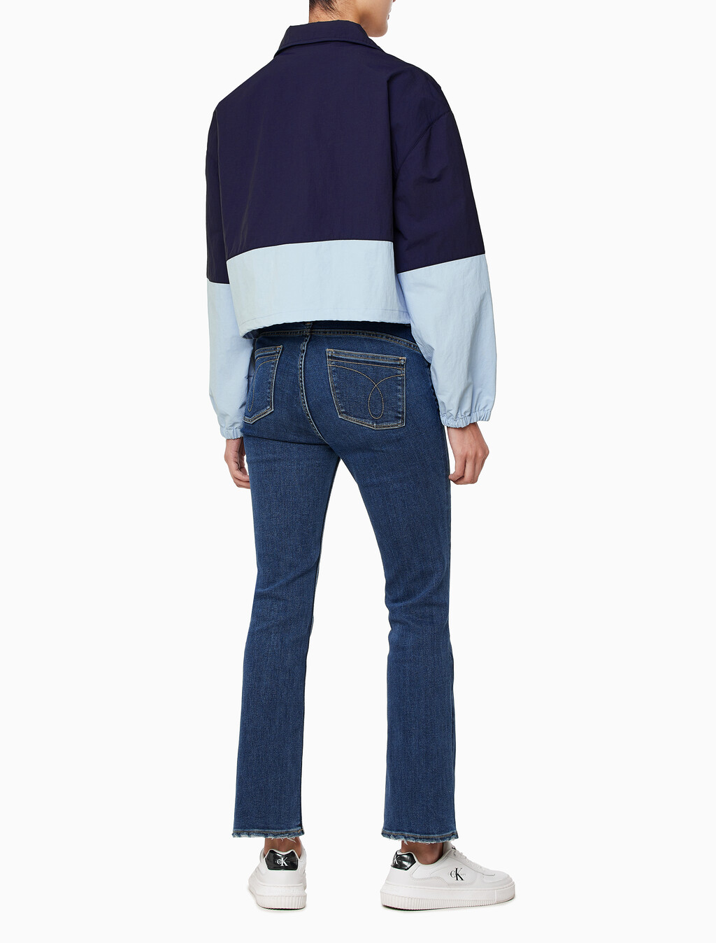 Buy 여성 컬러블락 나일론 풀오버 자켓 in color ECLIPSE / CASHMERE BLUE