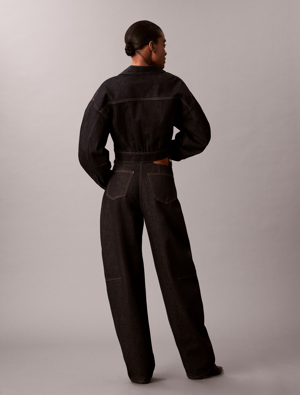 Buy 여성 홀스슈핏 린스 워시 데님 in color TENCEL RINSE BLUE