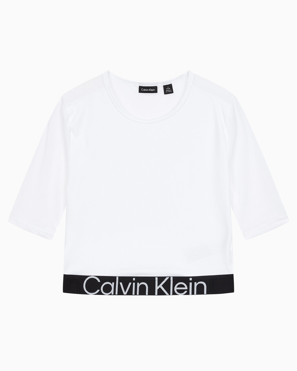 Buy 여성 레귤러 핏 스트레치 기능성 크롭 반팔 티셔츠 in color BRIGHT WHITE