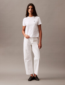 Buy 여성 릴렉스핏 아카이브 로고 크루넥 반팔 티셔츠 in color BRILLIANT WHITE