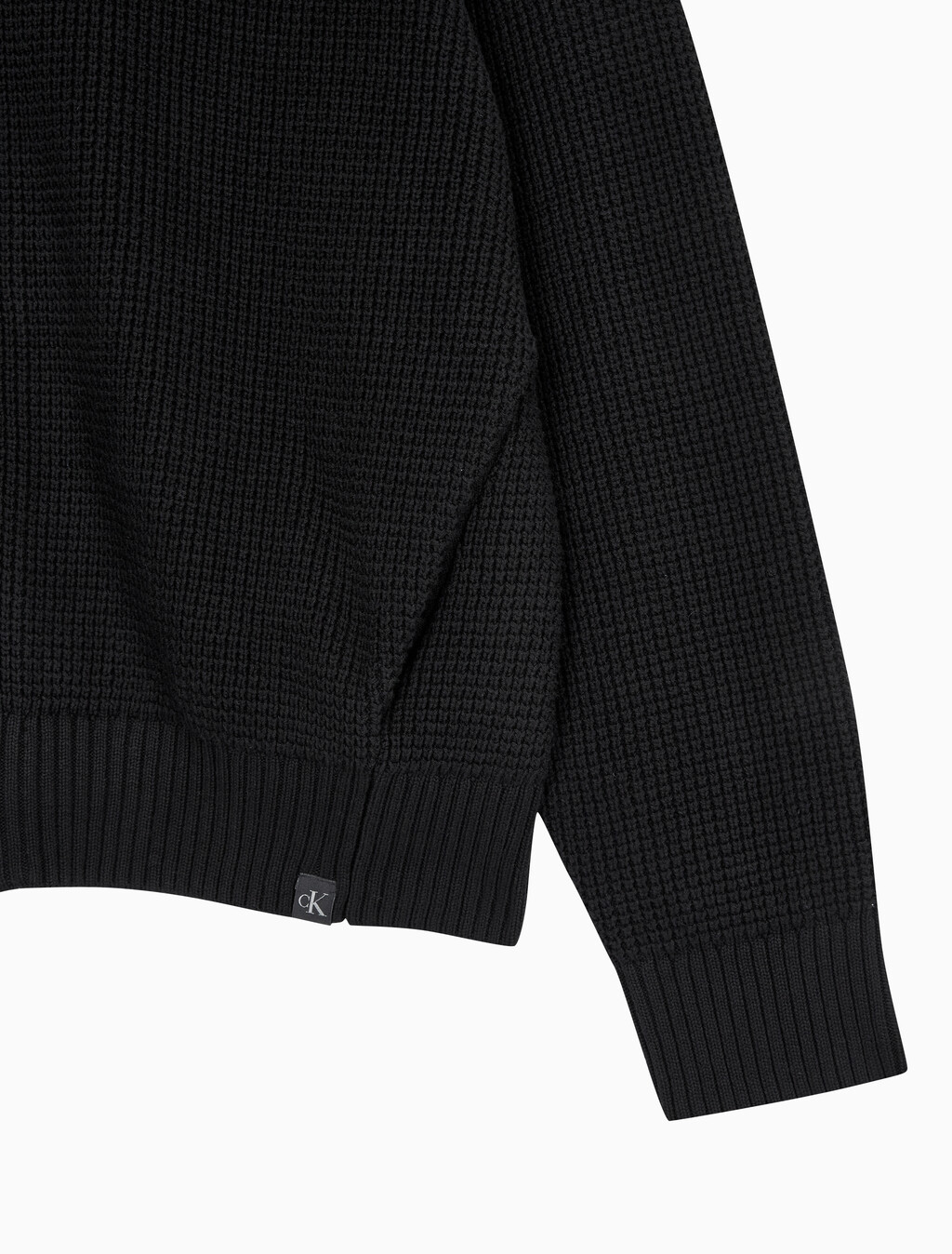 Buy 남성 청키 텍스처 니트 봄버 자켓 in color CK BLACK