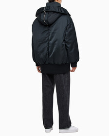 Buy 여성 아카이브 오버사이즈 후디 보머 패딩 in color CK BLACK