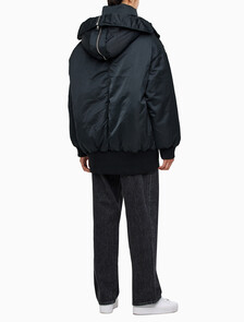 Buy 여성 아카이브 오버사이즈 후디 보머 패딩 in color CK BLACK